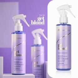 Logo A hair spray tinting fluid that corrects the yellow tone